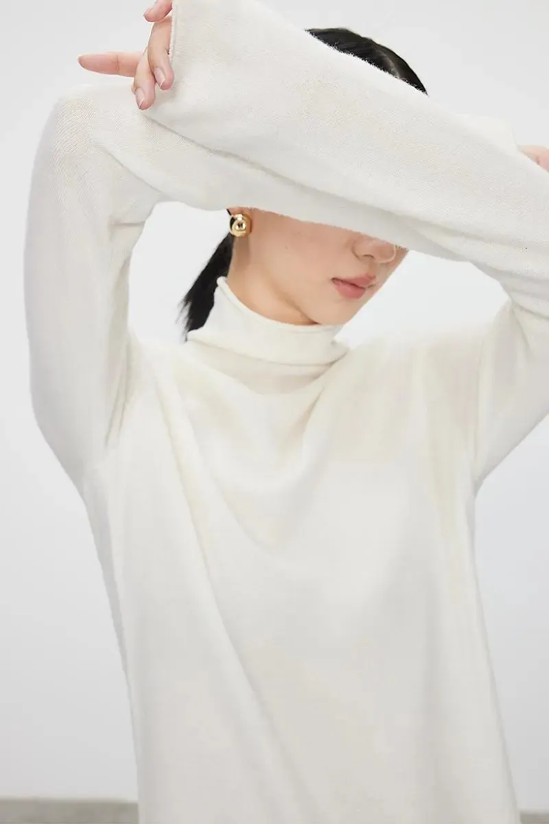 100 Wool Long Sleeve Crewneck Maxi Sweater Dress