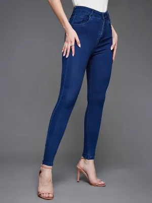 24/7 Comfort Women's Navy Blue Skinny High Rise Stretchable Denim Jeans