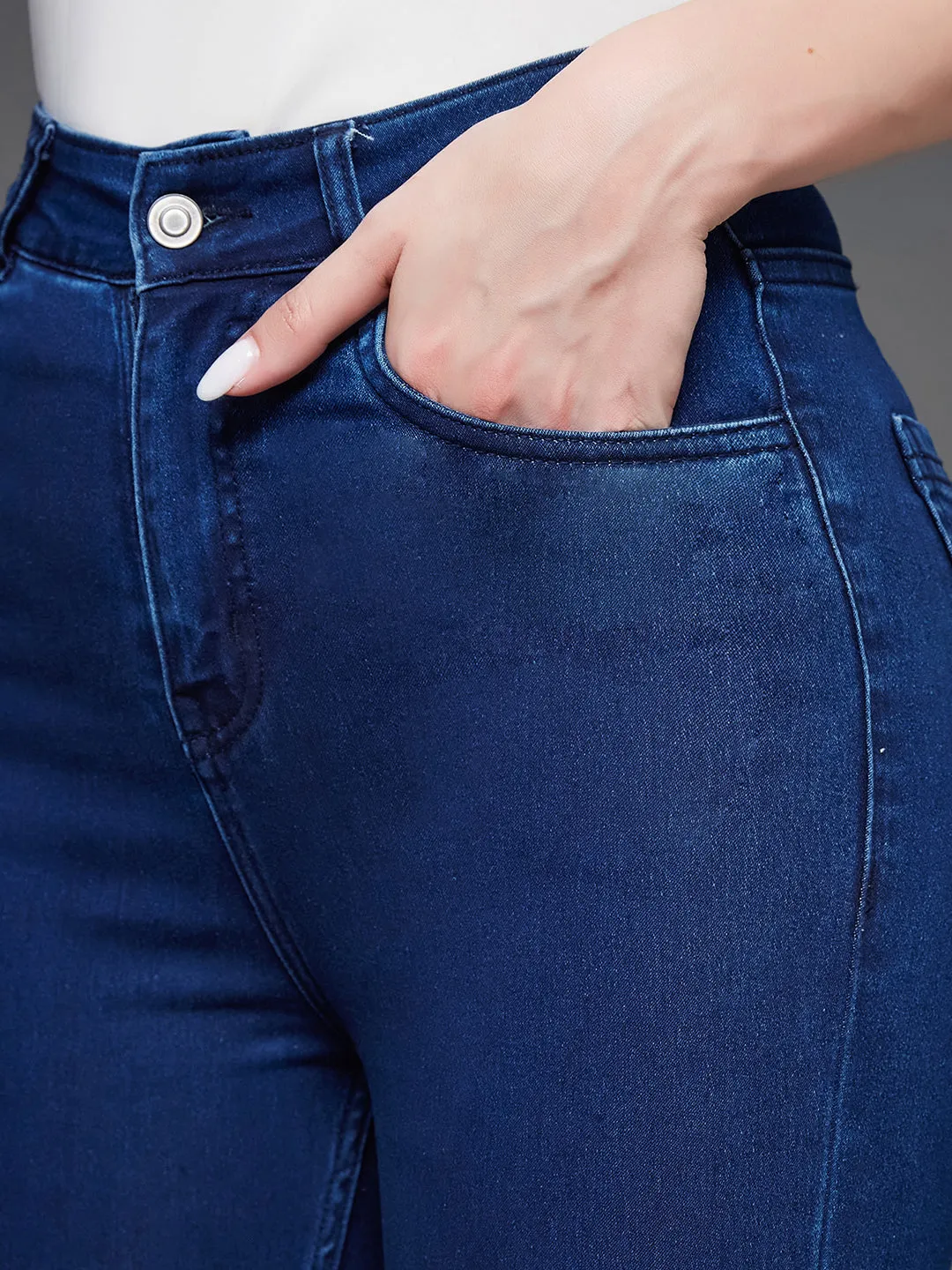 24/7 Comfort Women's Navy Blue Skinny High Rise Stretchable Denim Jeans
