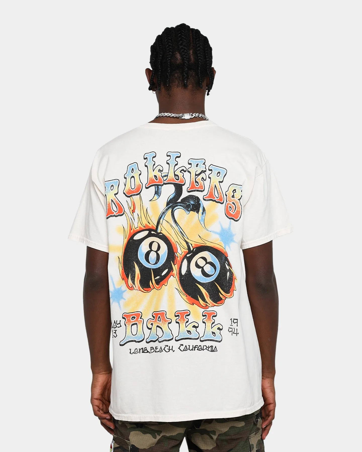 American Thrift Rollars Ball Thrifted Vintage T-Shirt Off White
