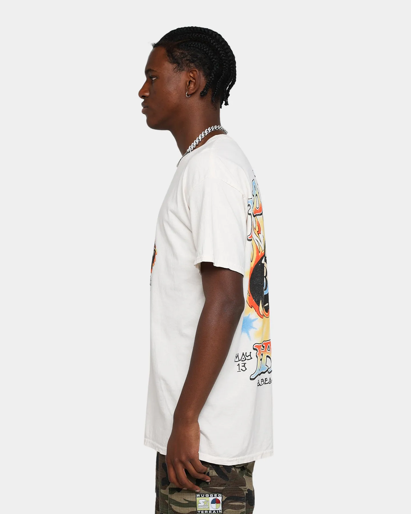 American Thrift Rollars Ball Thrifted Vintage T-Shirt Off White