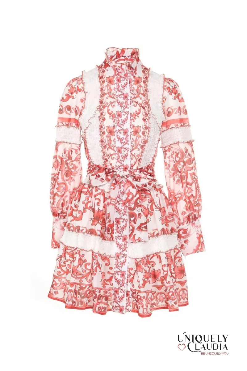 Anabella Smocking Detail Mini Dress