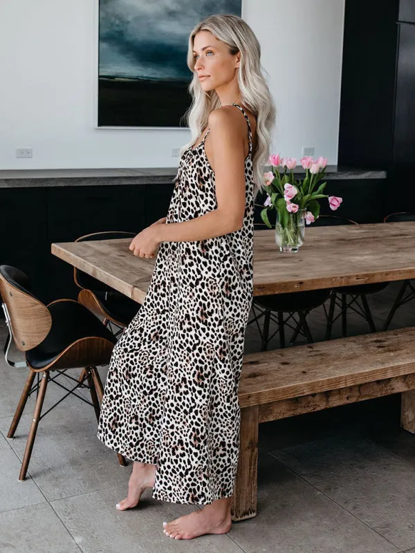 Boho Tie Dye Loose Casual Wide Leg Jumpsuit, On Sale