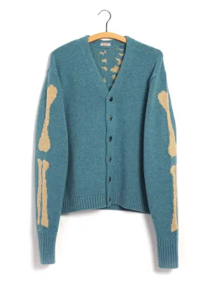 BONE | 5G Cropped Wool Cardigan | Sax
