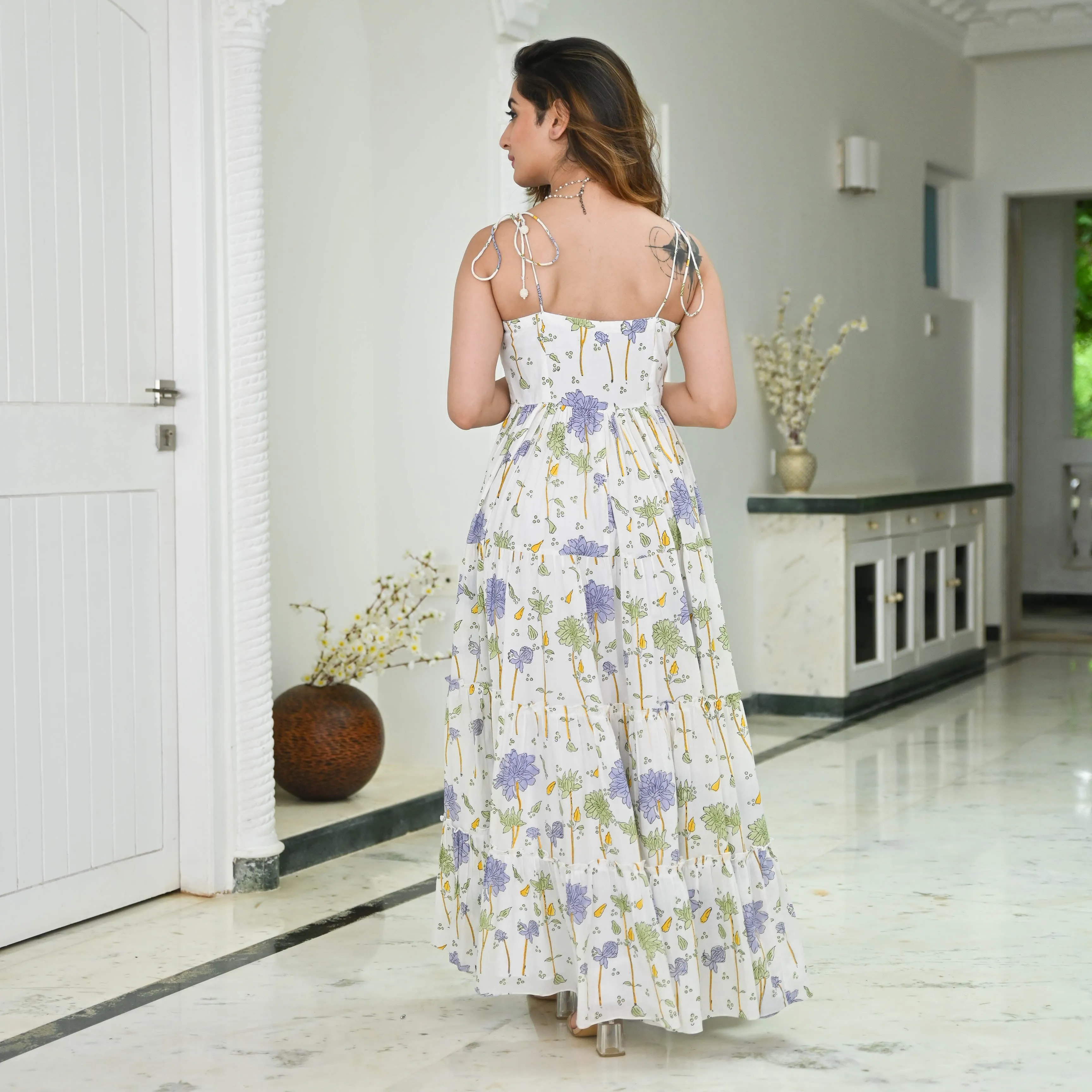 Bunaai Floral Jaal Printed Cotton Dress