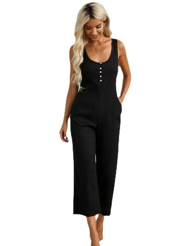 Burgundy Pocket Wide Leg Jumpsuit