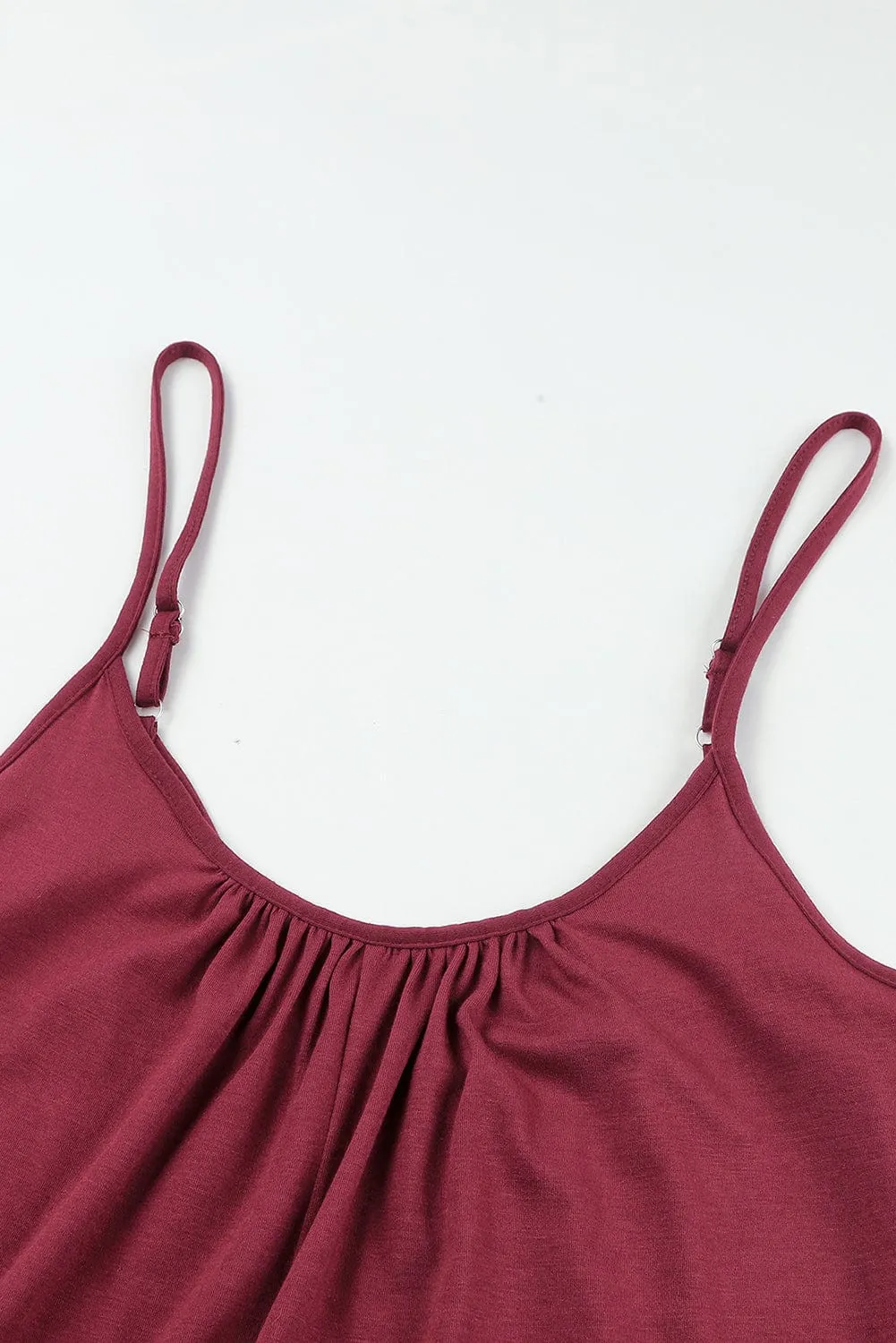 Burgundy Pocket Wide Leg Jumpsuit