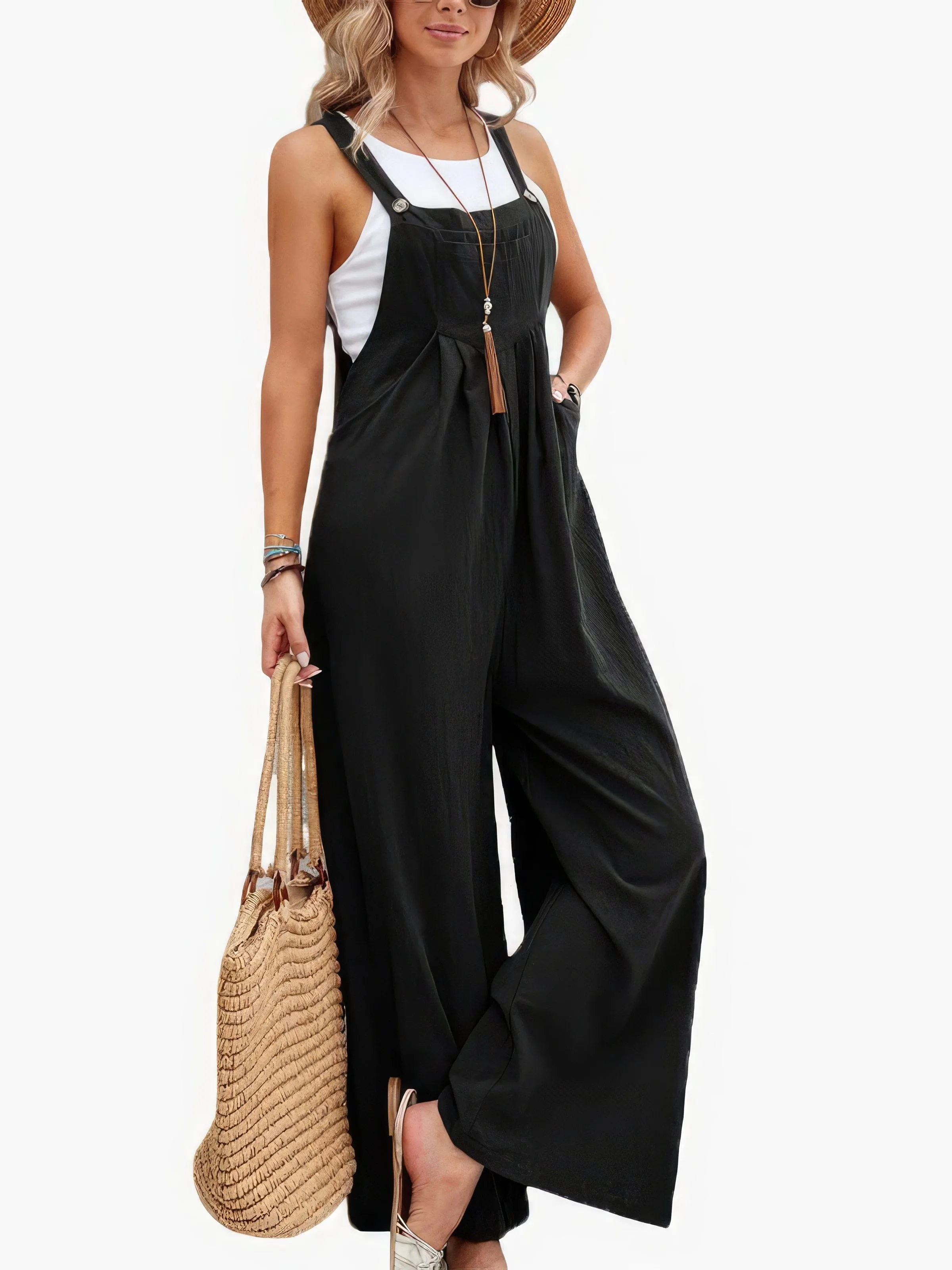 Burgundy Pocket Wide Leg Jumpsuit