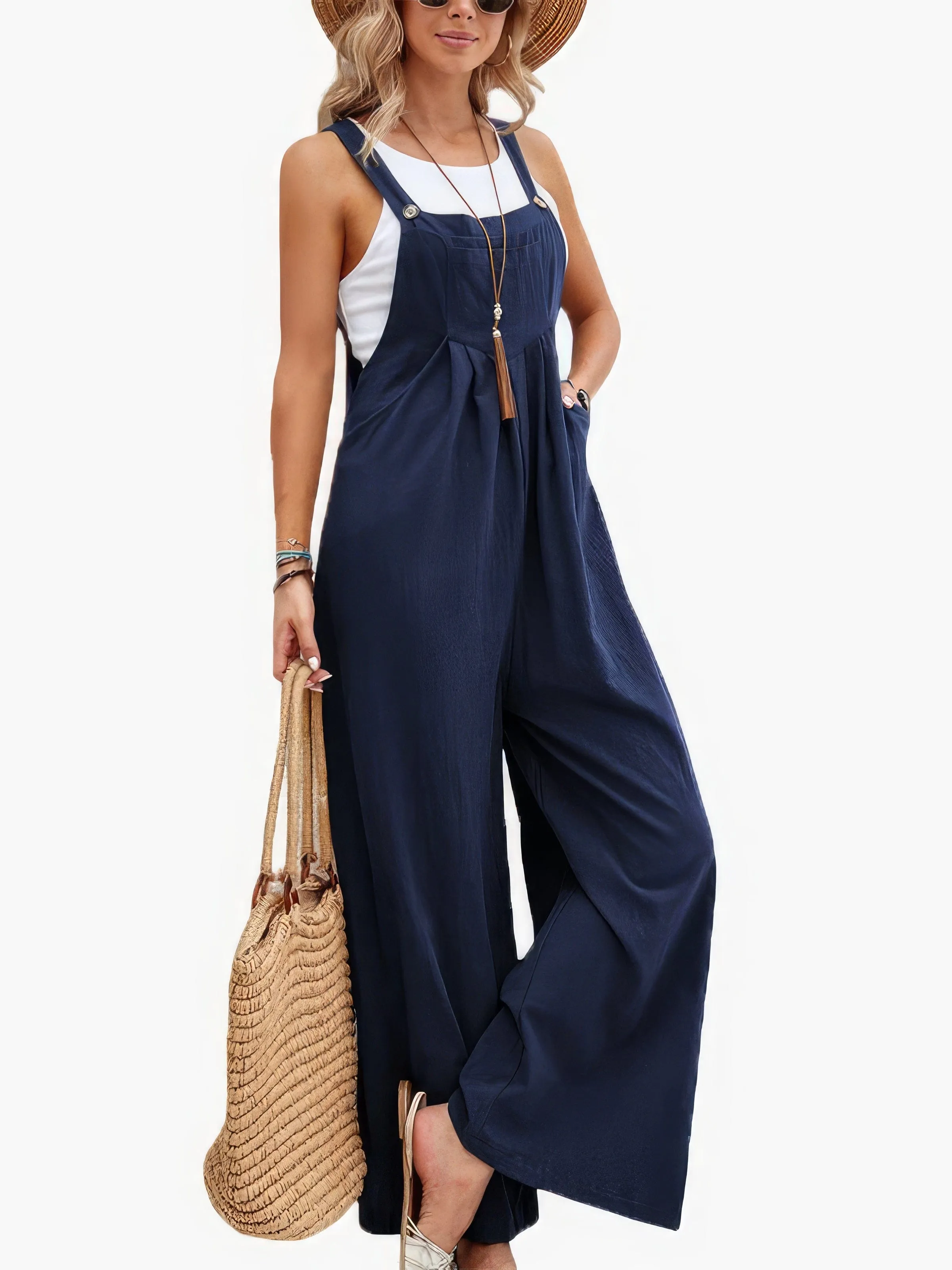 Burgundy Pocket Wide Leg Jumpsuit