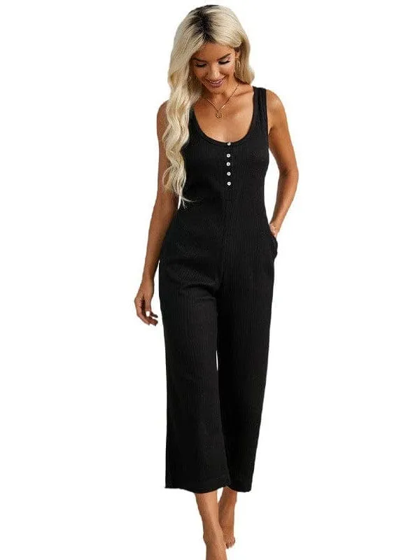 Burgundy Pocket Wide Leg Jumpsuit