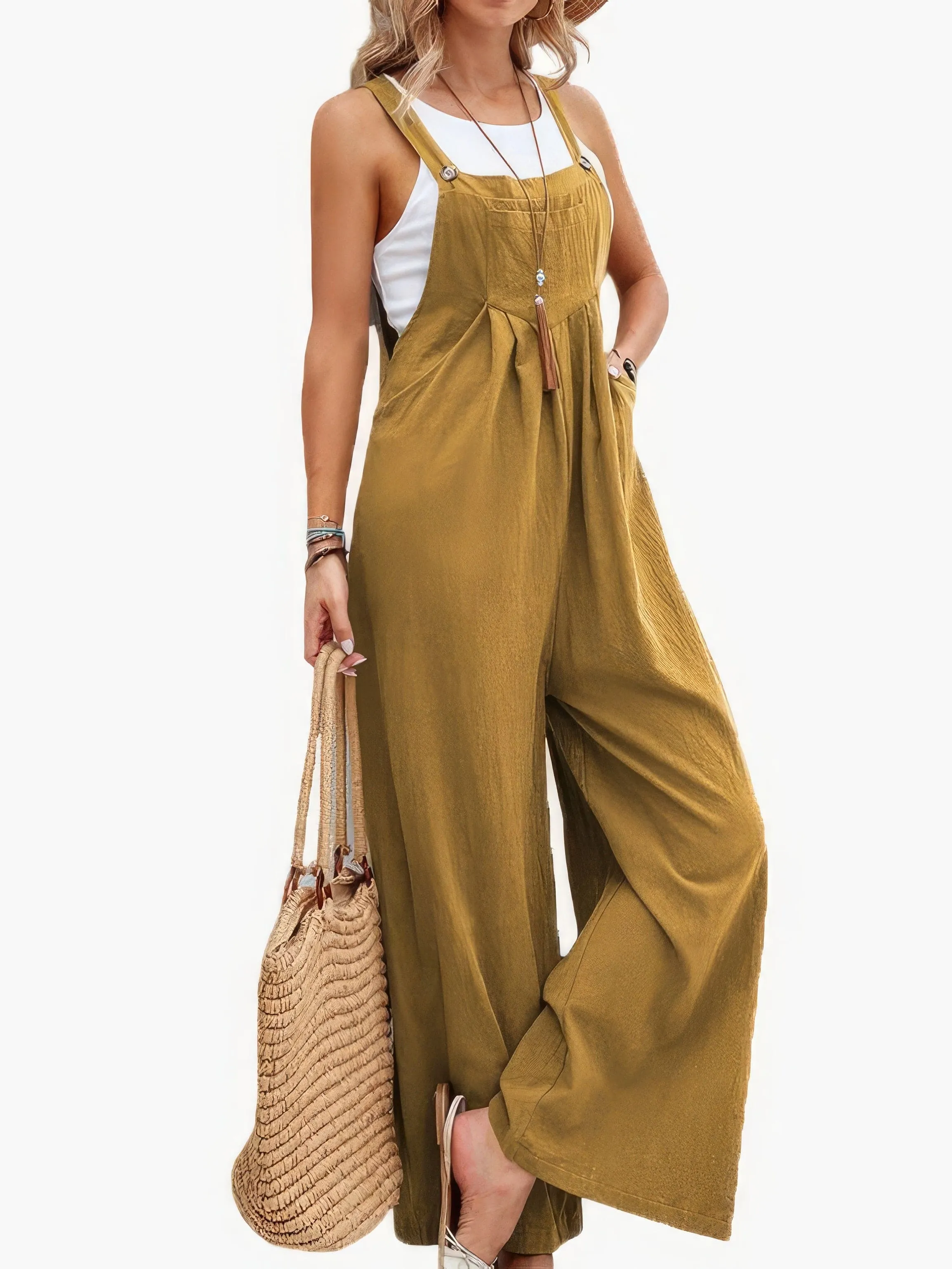 Burgundy Pocket Wide Leg Jumpsuit