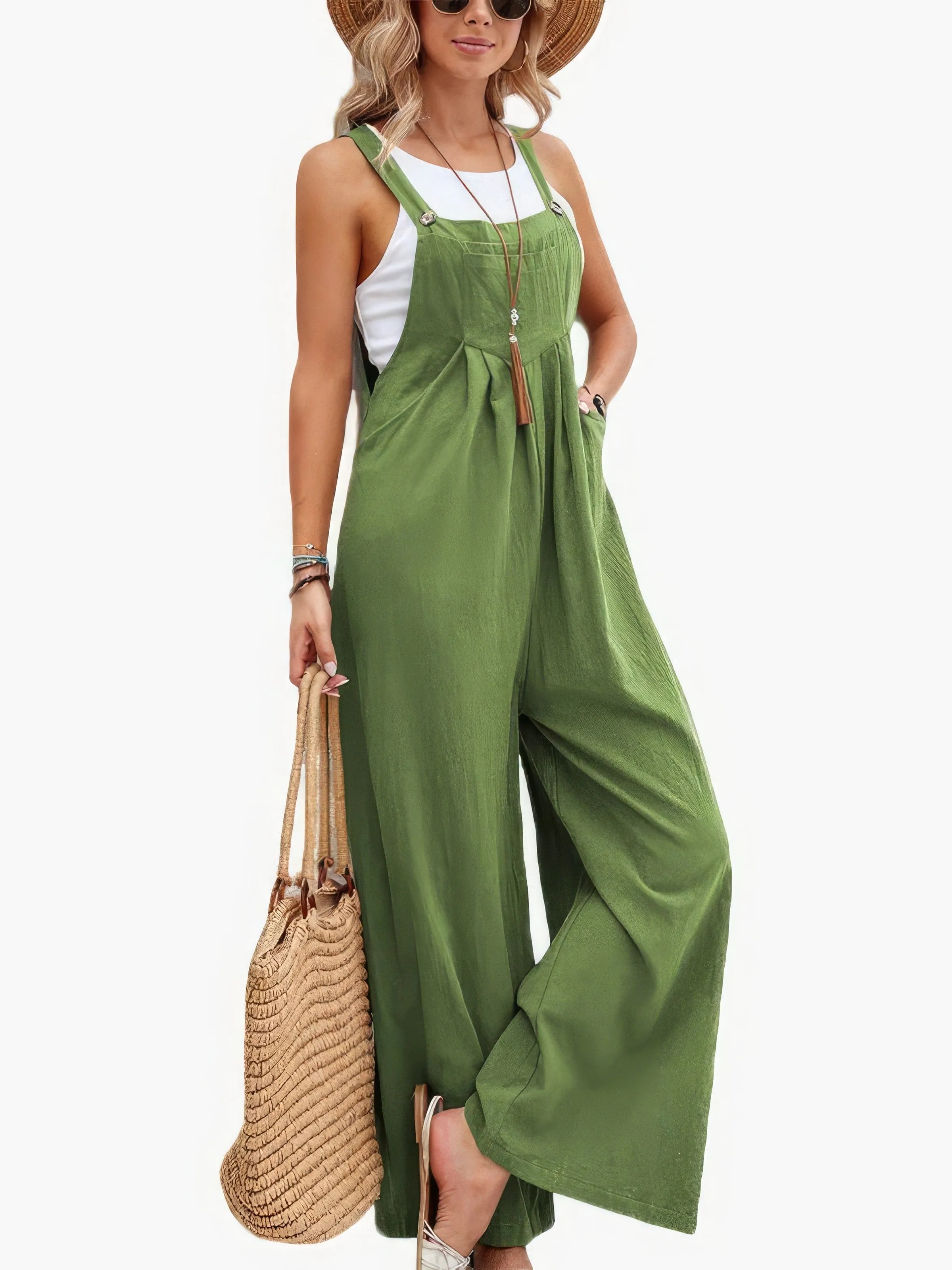 Burgundy Pocket Wide Leg Jumpsuit