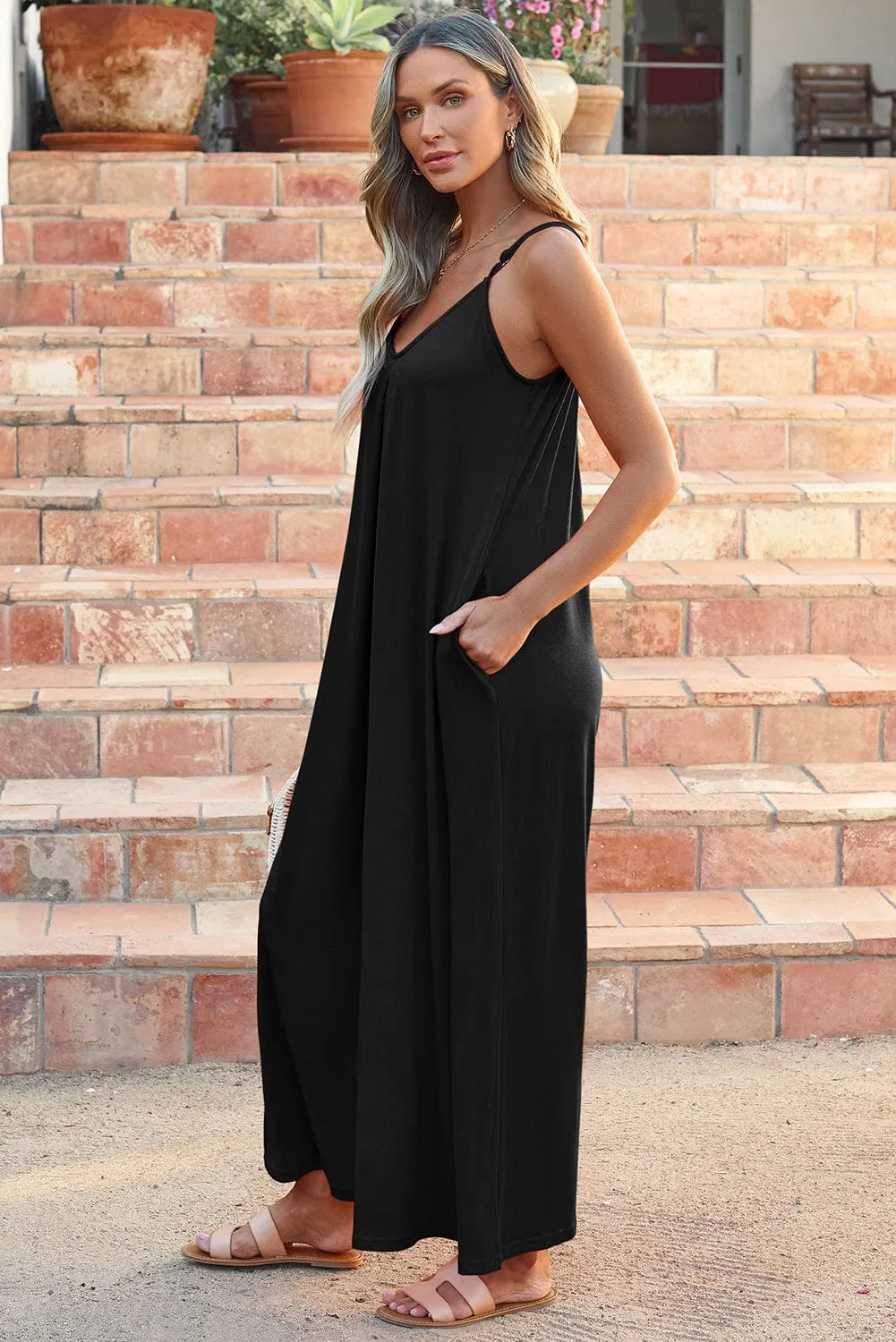 Burgundy Pocket Wide Leg Jumpsuit