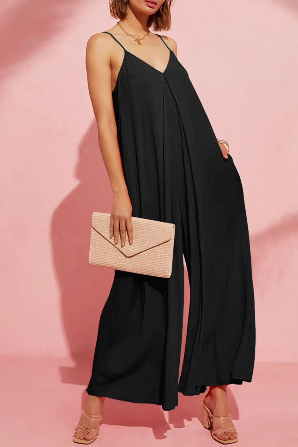 Burgundy Pocket Wide Leg Jumpsuit