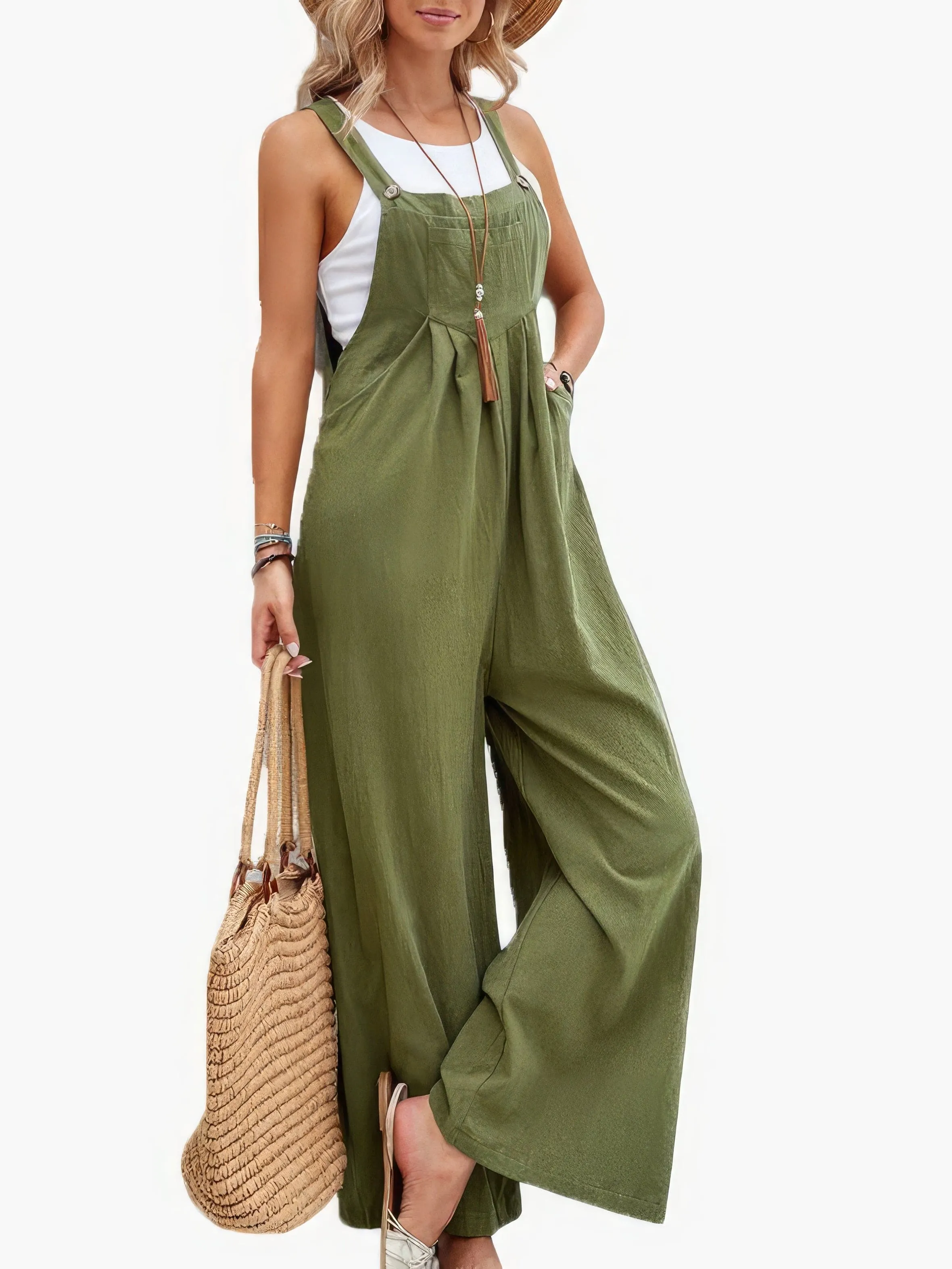 Burgundy Pocket Wide Leg Jumpsuit