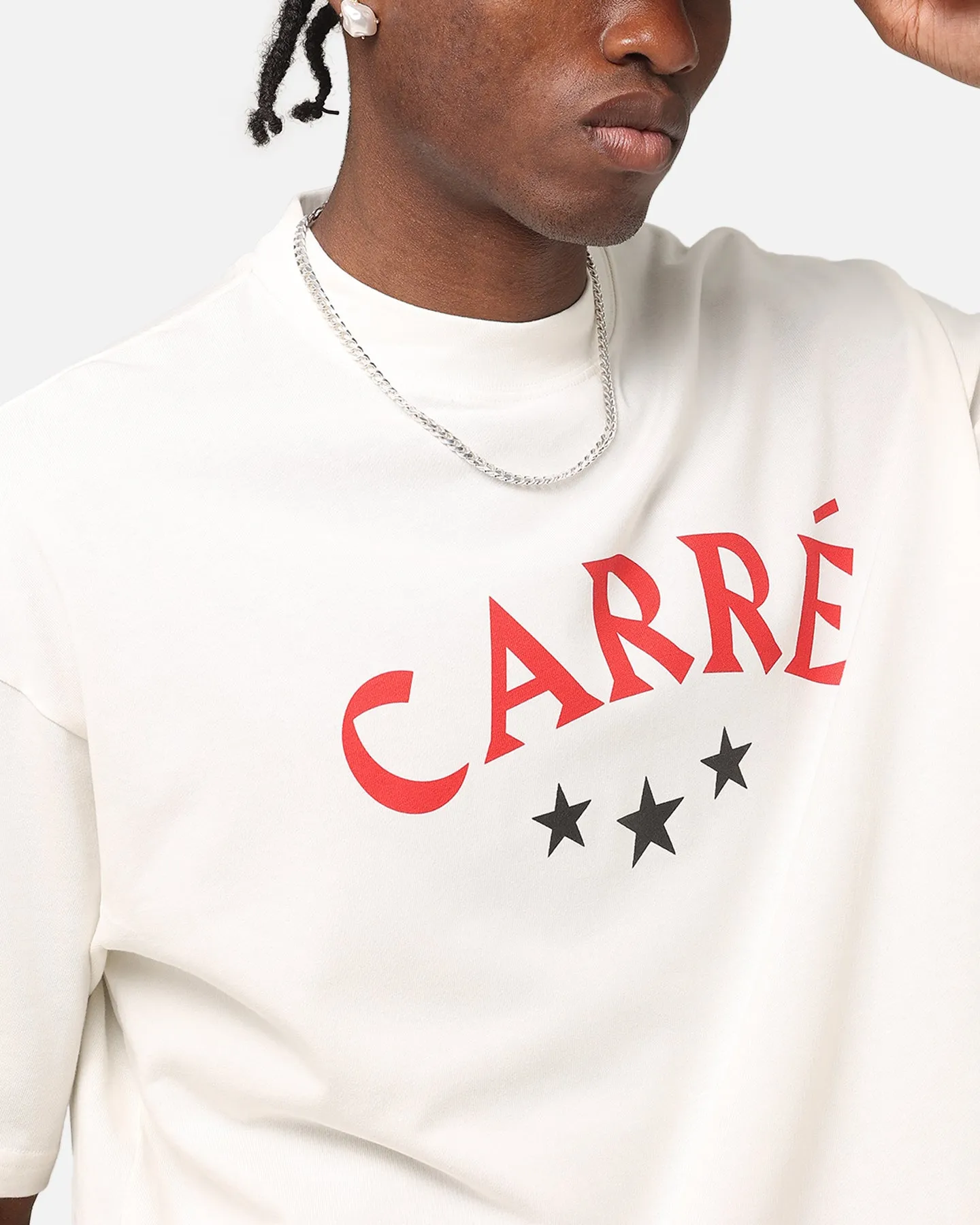 Carre Athletic Prestige Mockneck T-Shirt Off White
