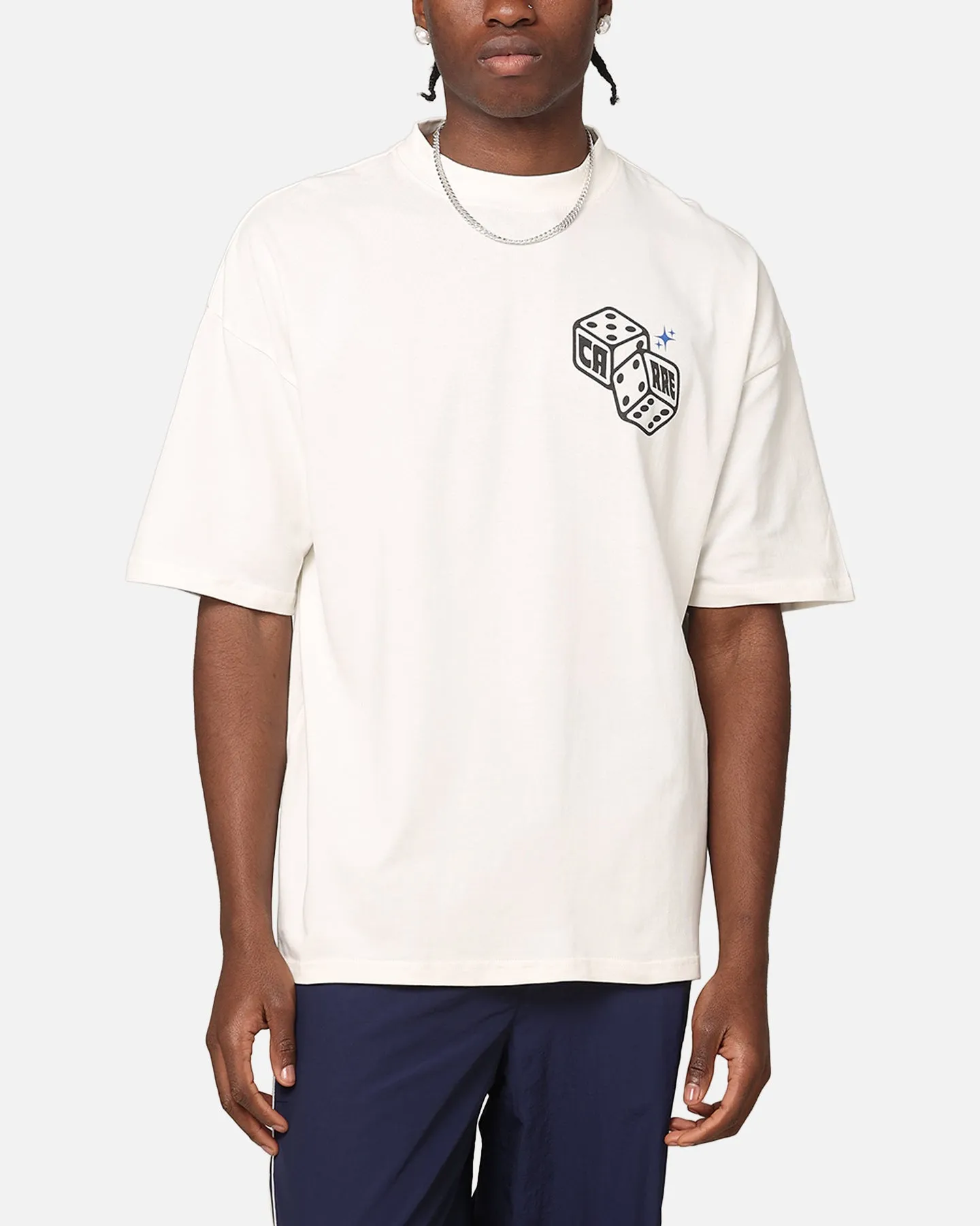 Carre Feeling Lucky Mock Neck T-Shirt Off White