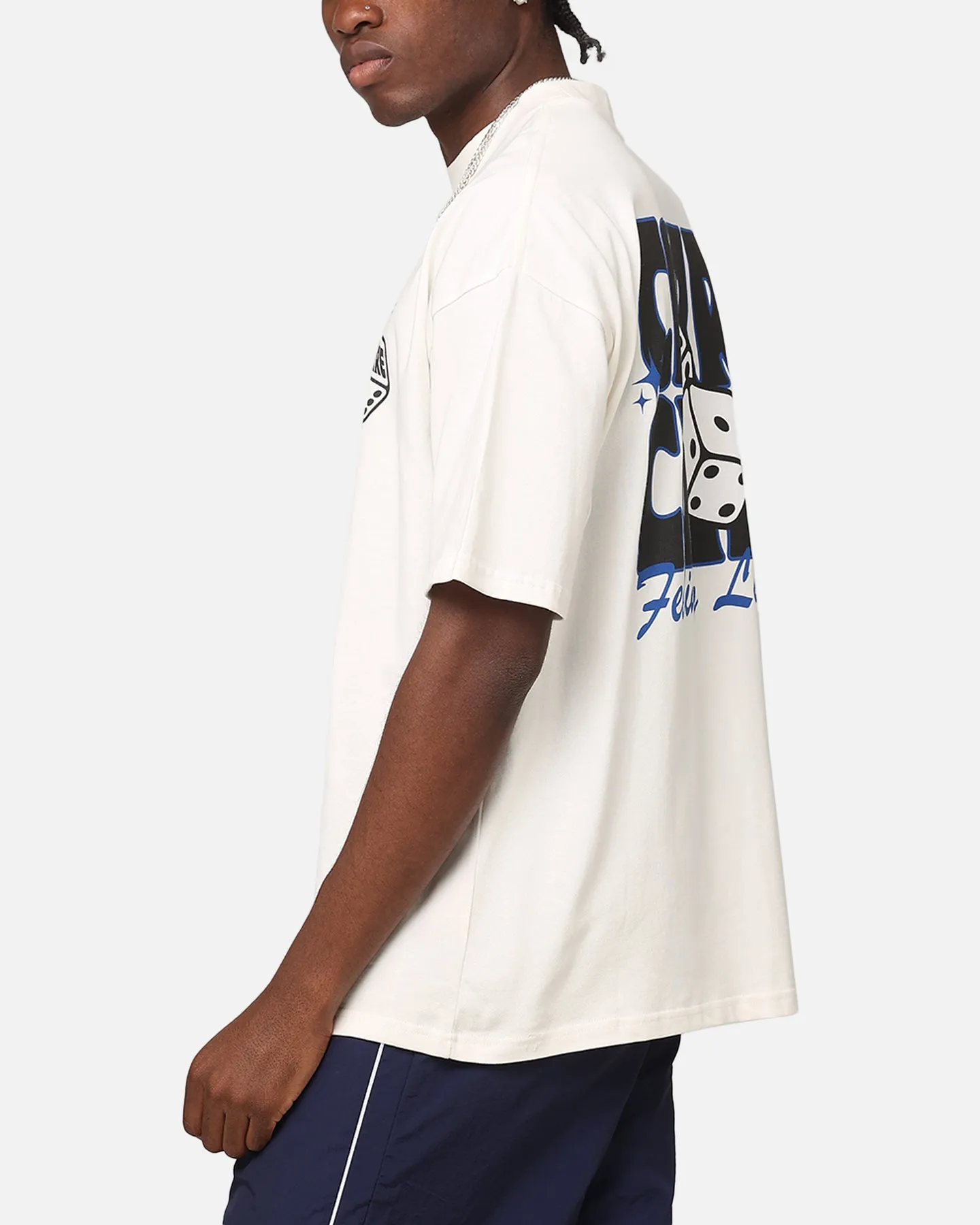 Carre Feeling Lucky Mock Neck T-Shirt Off White