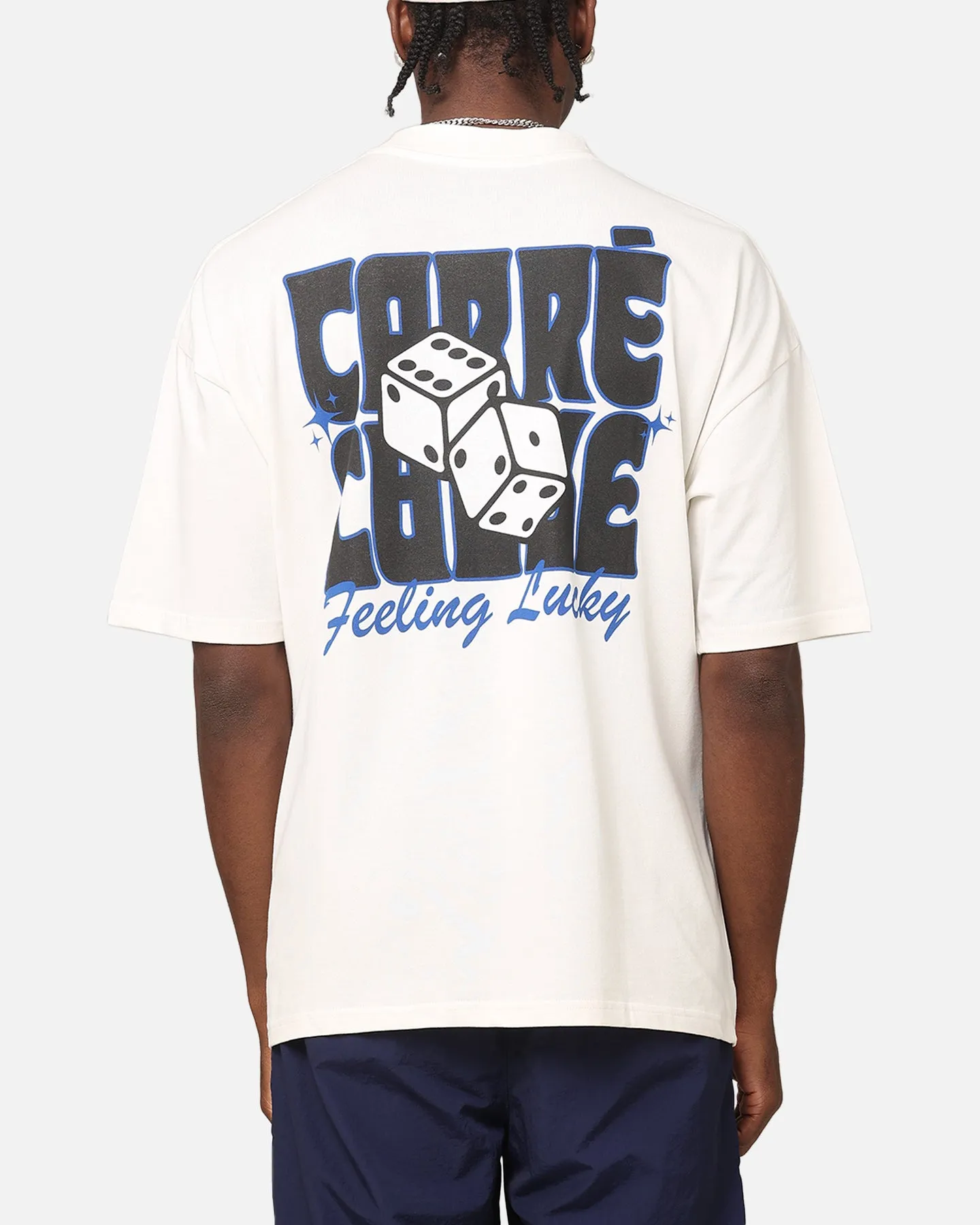 Carre Feeling Lucky Mock Neck T-Shirt Off White