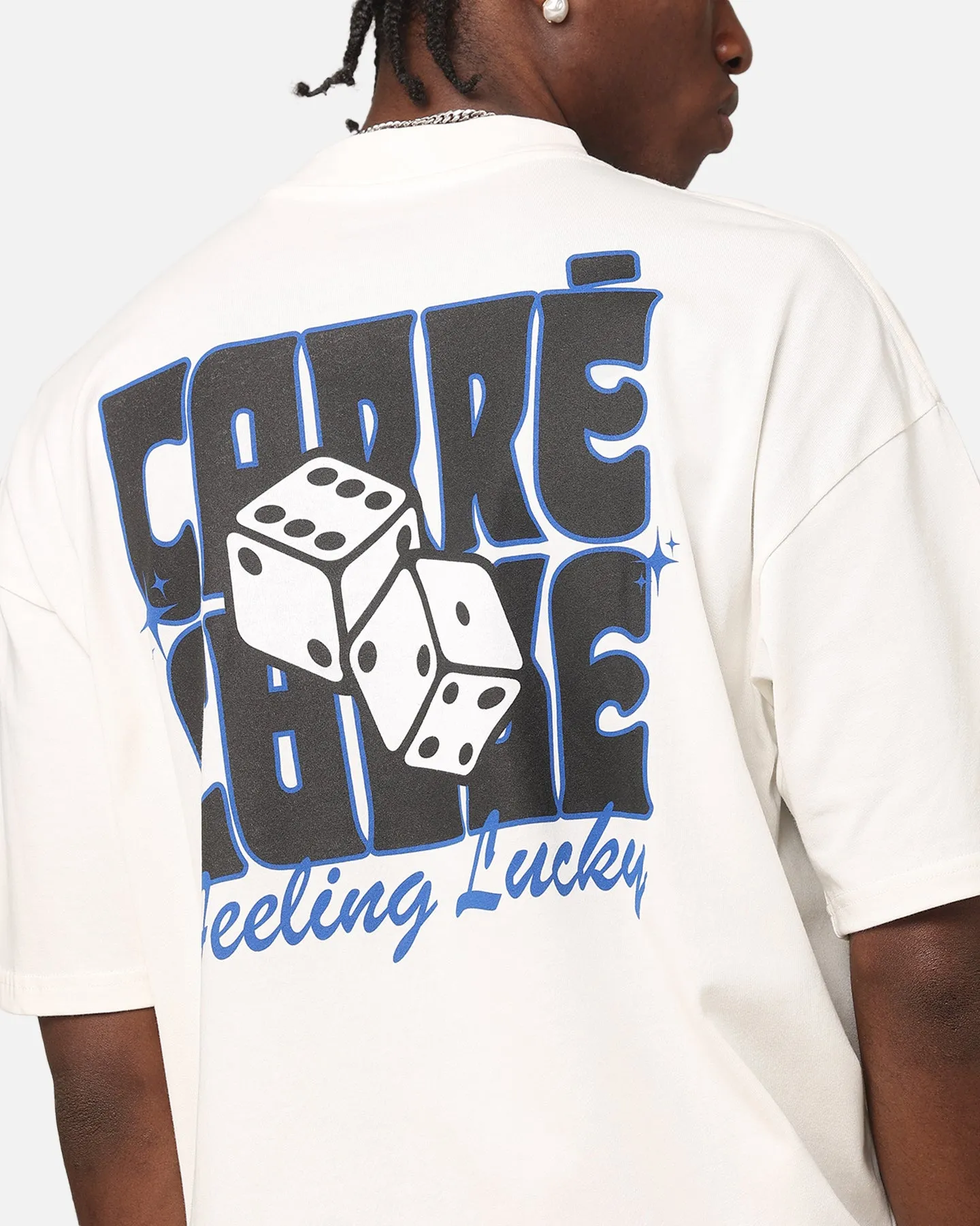 Carre Feeling Lucky Mock Neck T-Shirt Off White