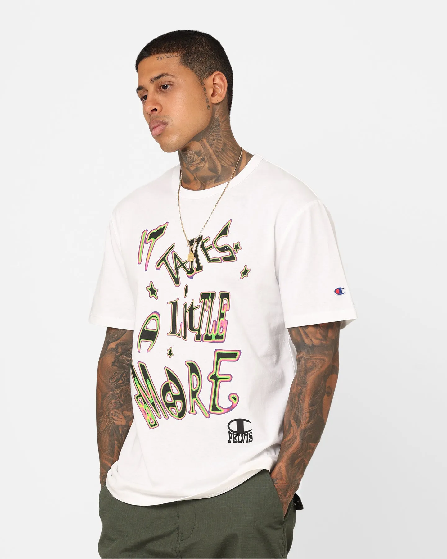 Champion X Pelvis Script T-Shirt White