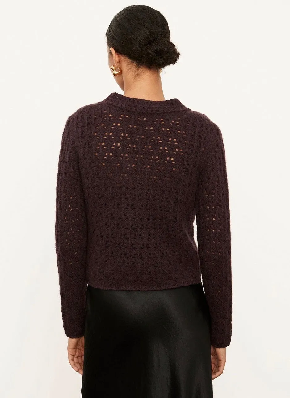 Crochet Cardigan (Plum)