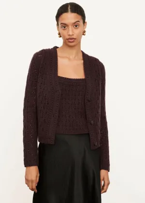 Crochet Cardigan (Plum)
