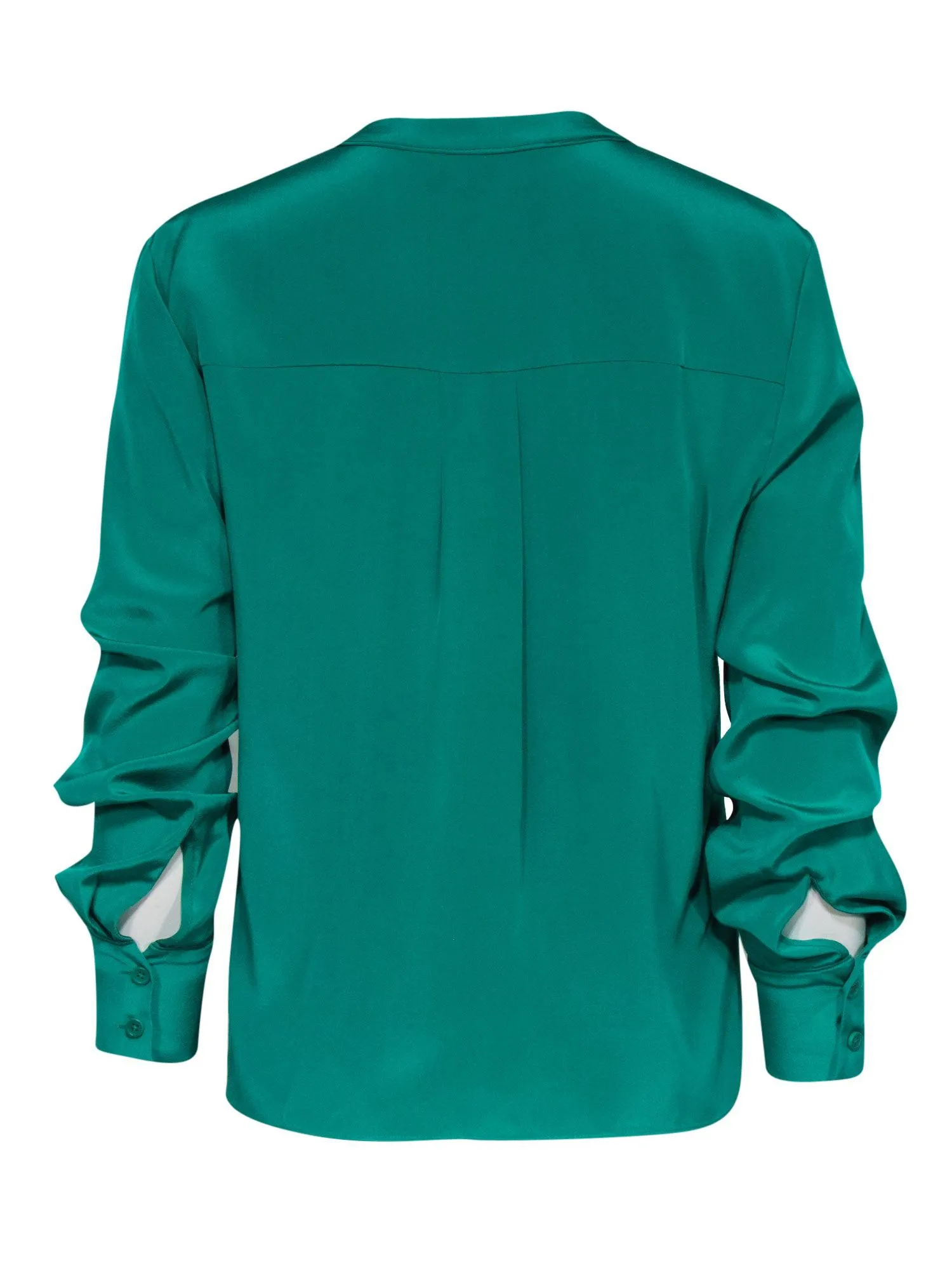 Diane von Furstenberg - Emerald Long Sleeve Button Down Blouse Sz 10