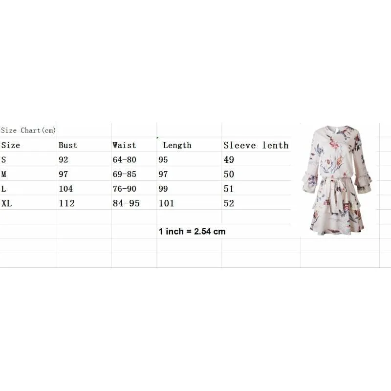FashionSierra - Women Autumn Spring Elegant Vintage Floral Ruffles Mini Dress Chsinese Printed Casual Dress