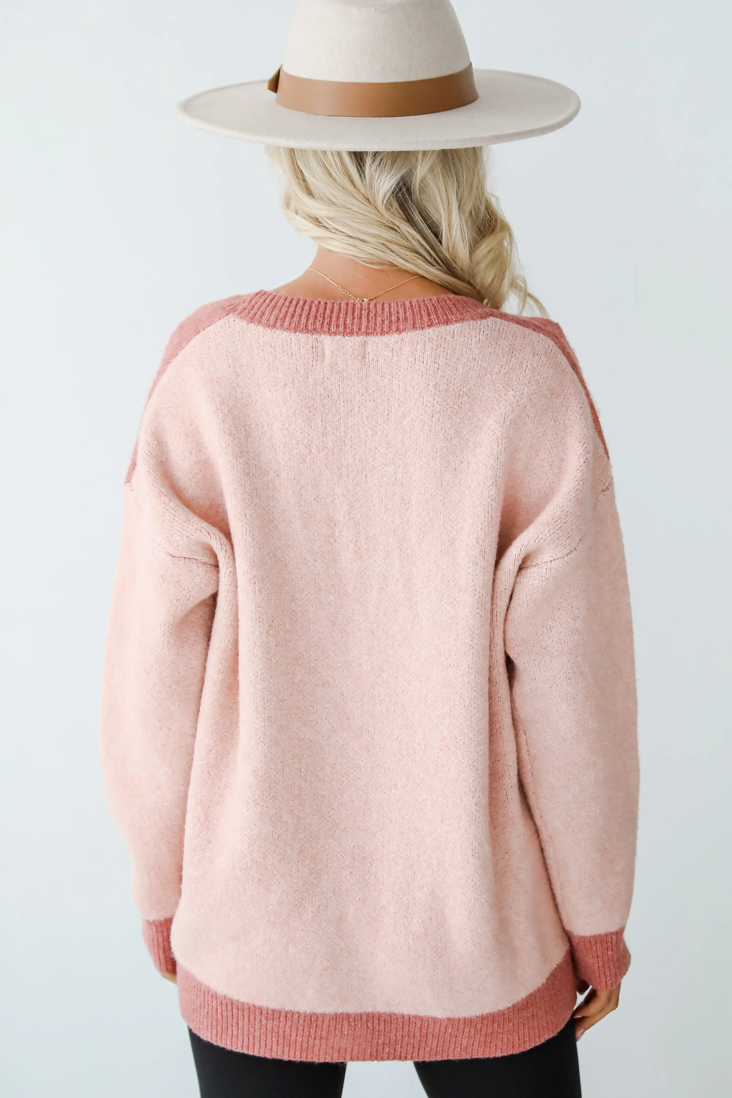FINAL SALE - Western Vibes Blush Sweater Cardigan