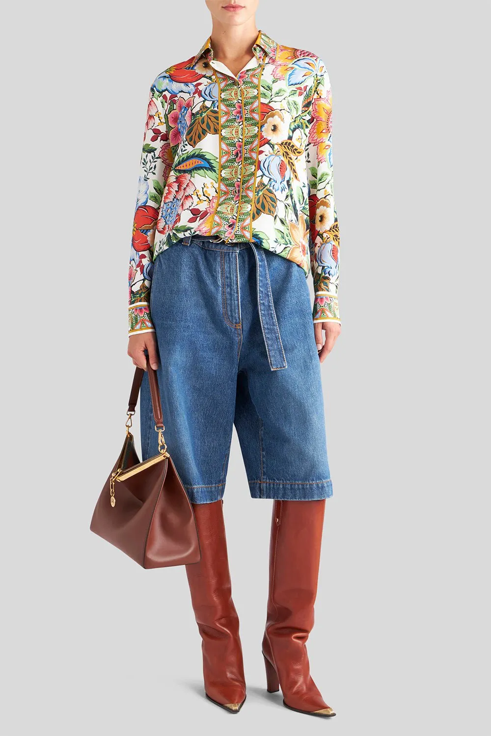 Floral Long Sleeve Button Down Blouse