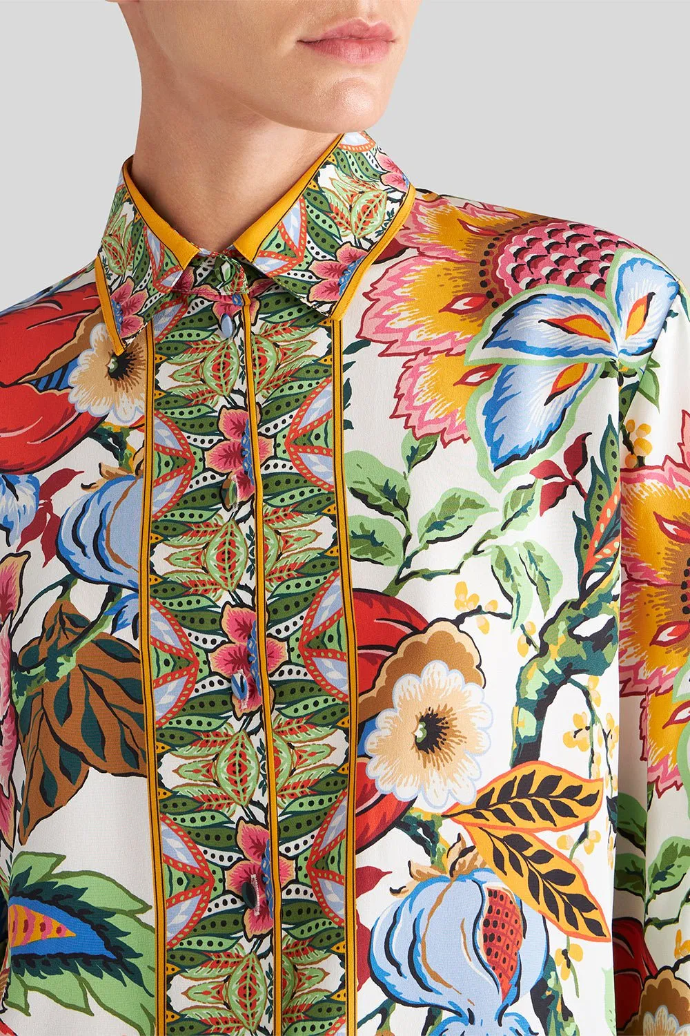 Floral Long Sleeve Button Down Blouse