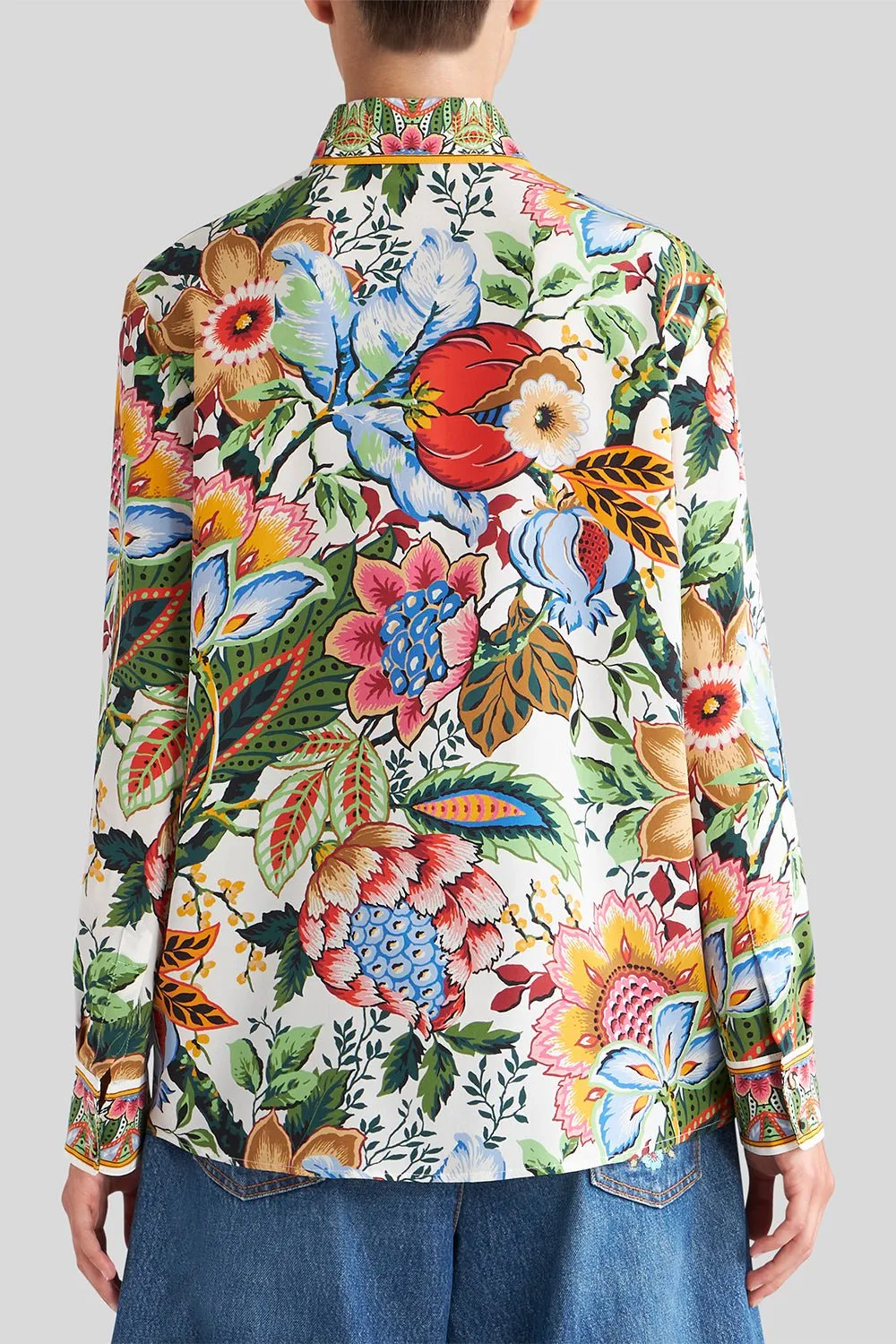 Floral Long Sleeve Button Down Blouse