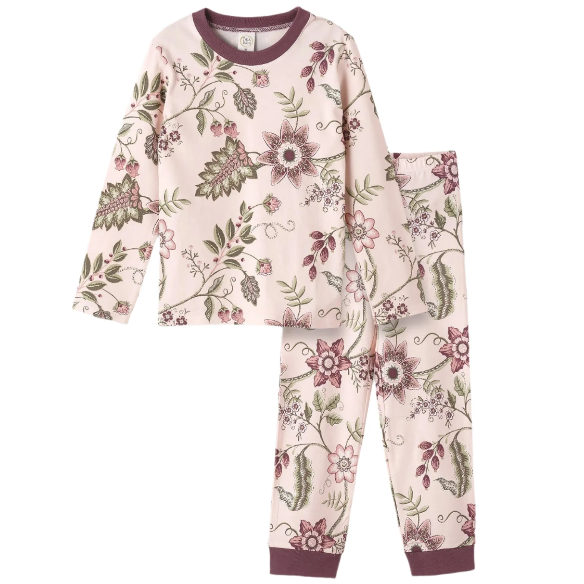 Floral Stitchery Bamboo Pajama Set