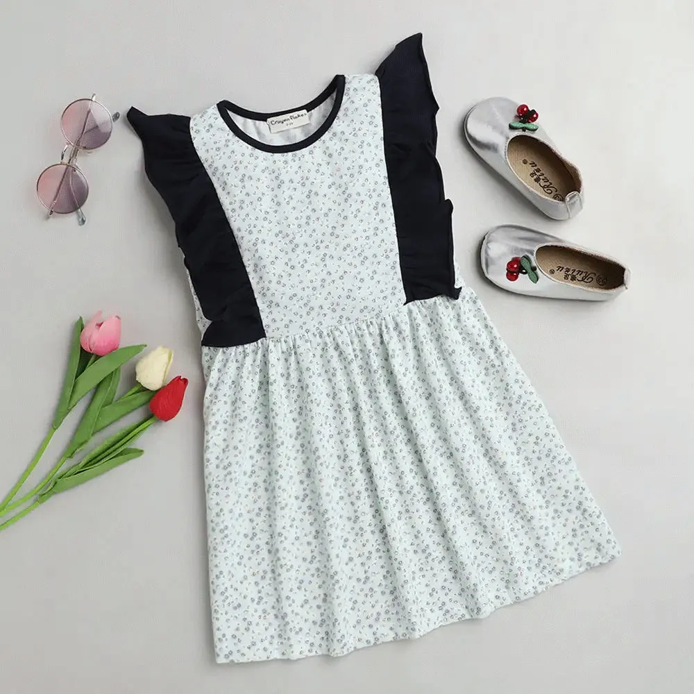 Floral with Frill Printed Dress