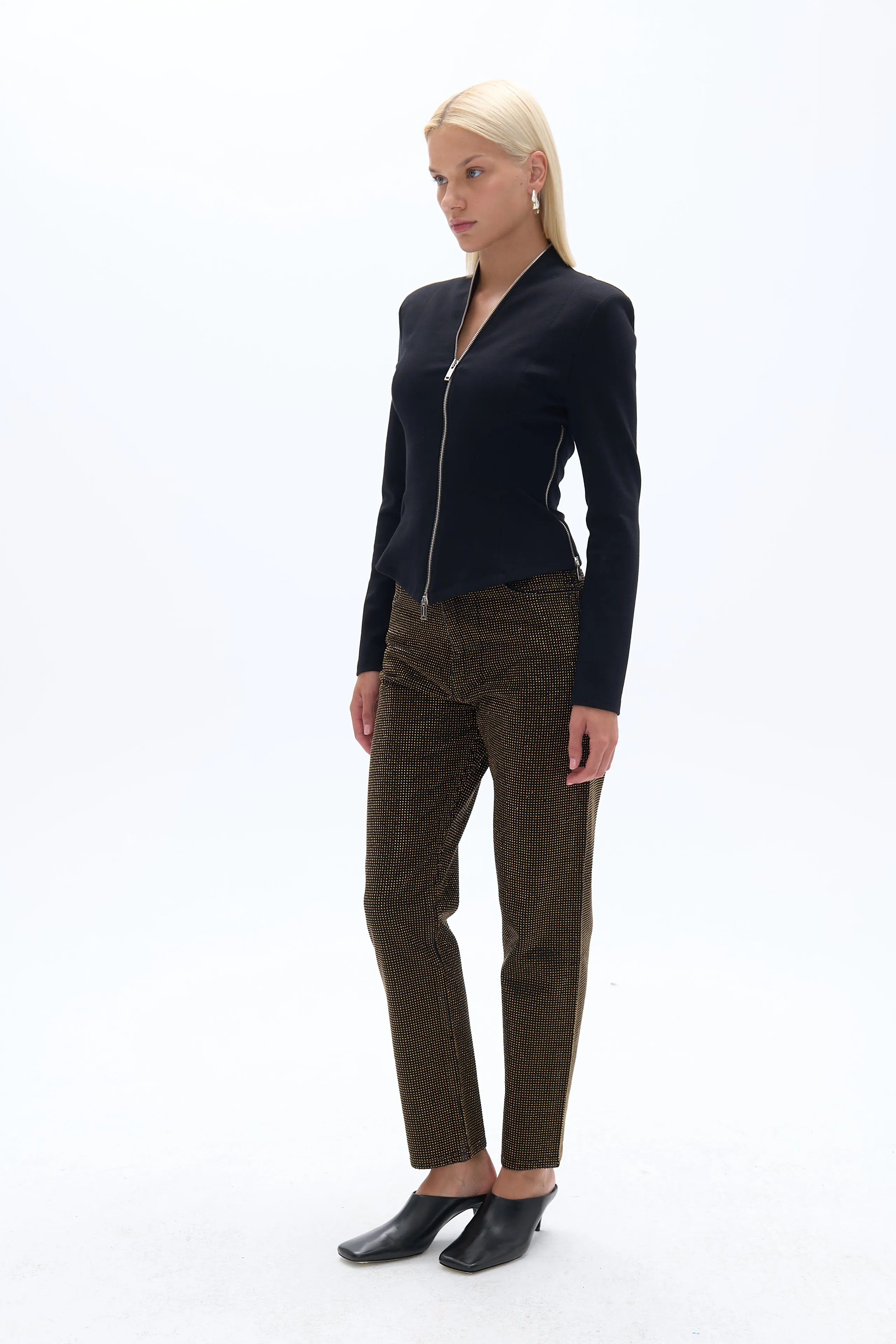 Front Zippered Blouse
