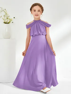 Halter Off-the-shoulder Junior Bridesmaid Dress Tahiti
