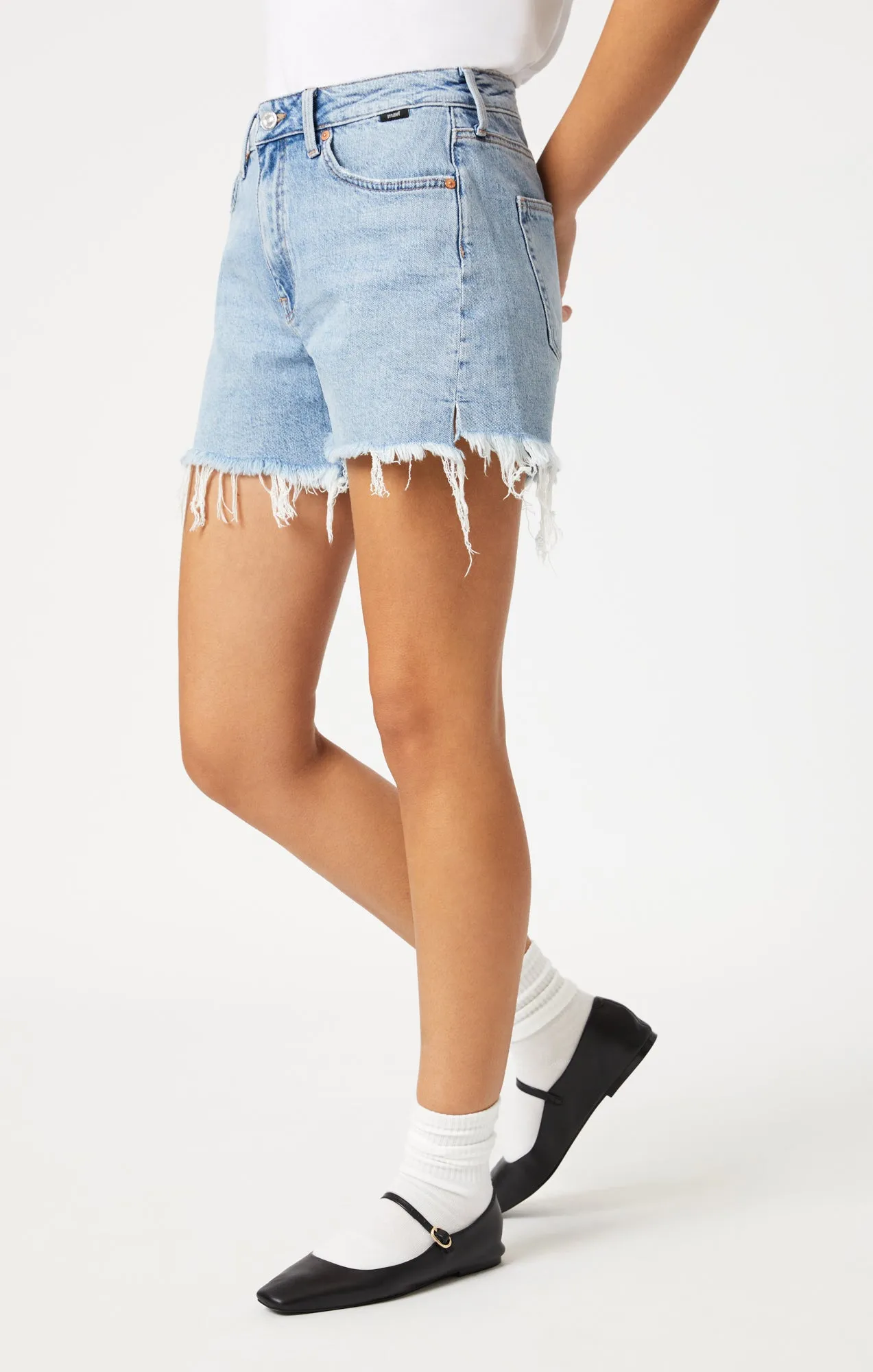 HEIDI SHORTS IN BLEACHED RECYCLED BLUE