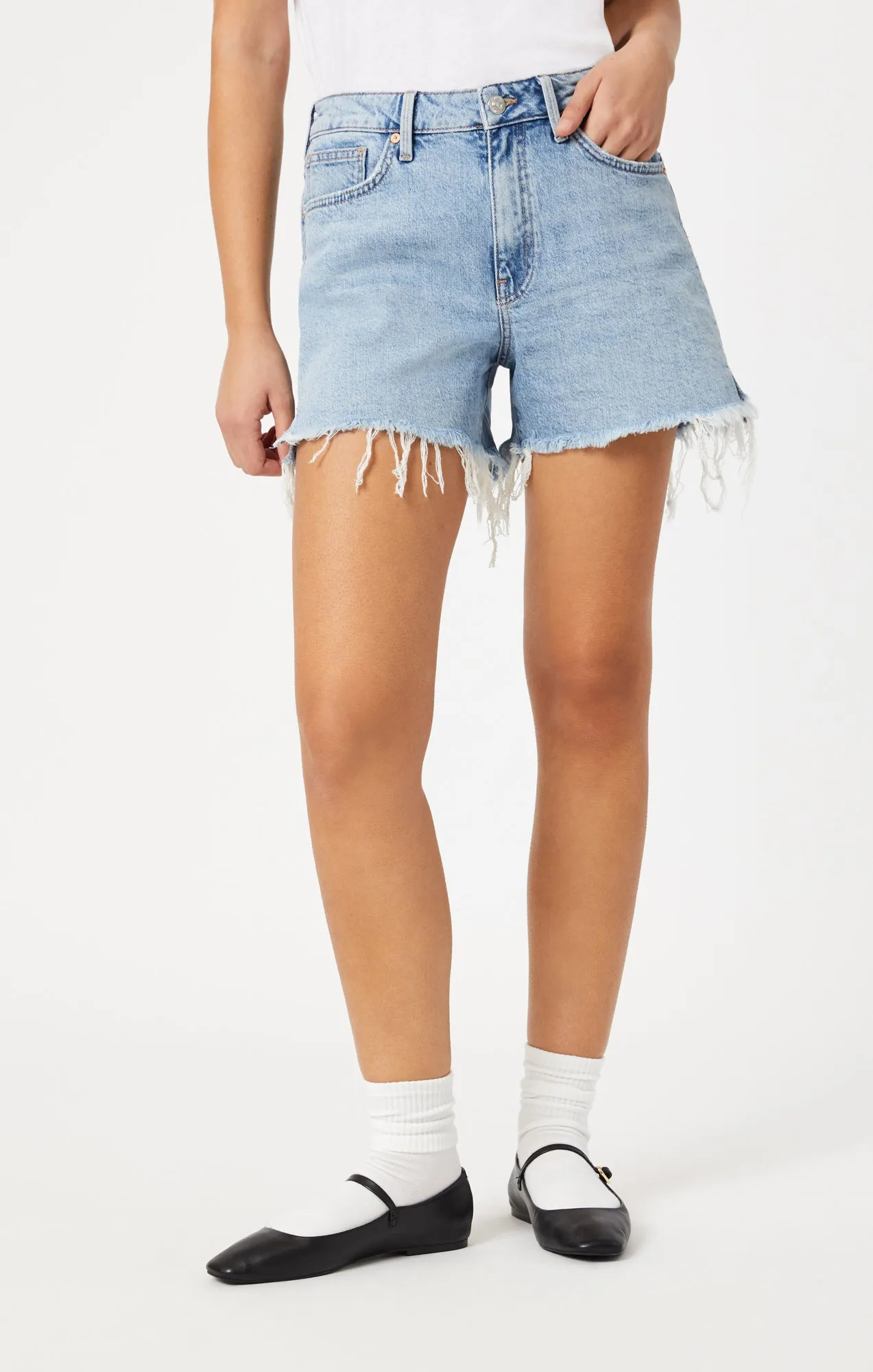 HEIDI SHORTS IN BLEACHED RECYCLED BLUE