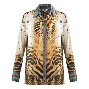 Inoa Golden Eagle 120214 Multicoloured Long Sleeve Blouse Silk Shirt
