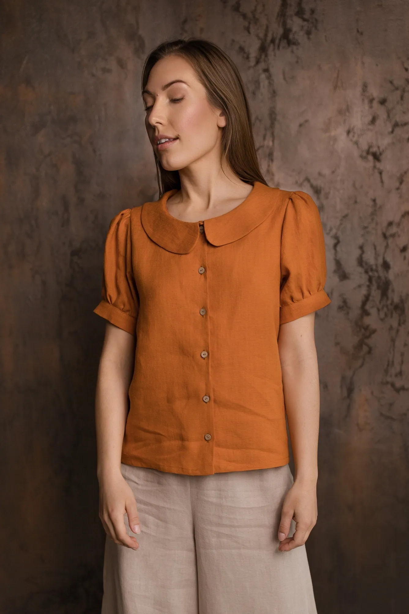 Linen Oversized Button Down Shirt MARIA