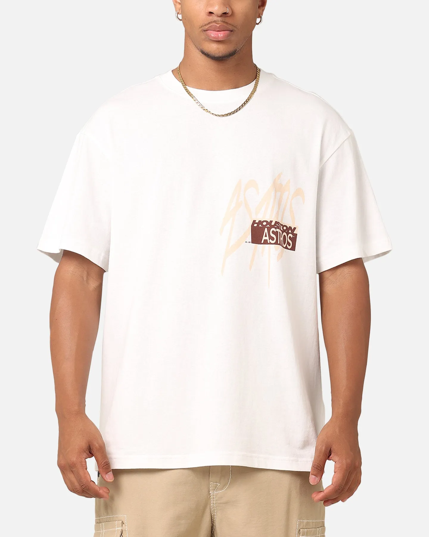 Majestic Athletic Houston Astros Marker T-Shirt Vintage White