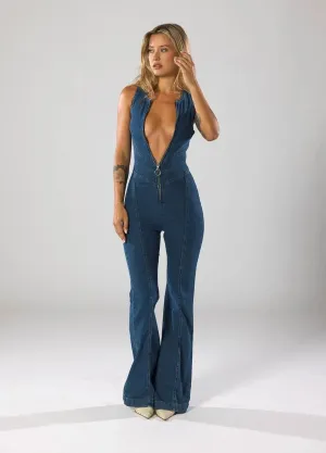 Margot – High-waisted design – Denim jumpsuit
