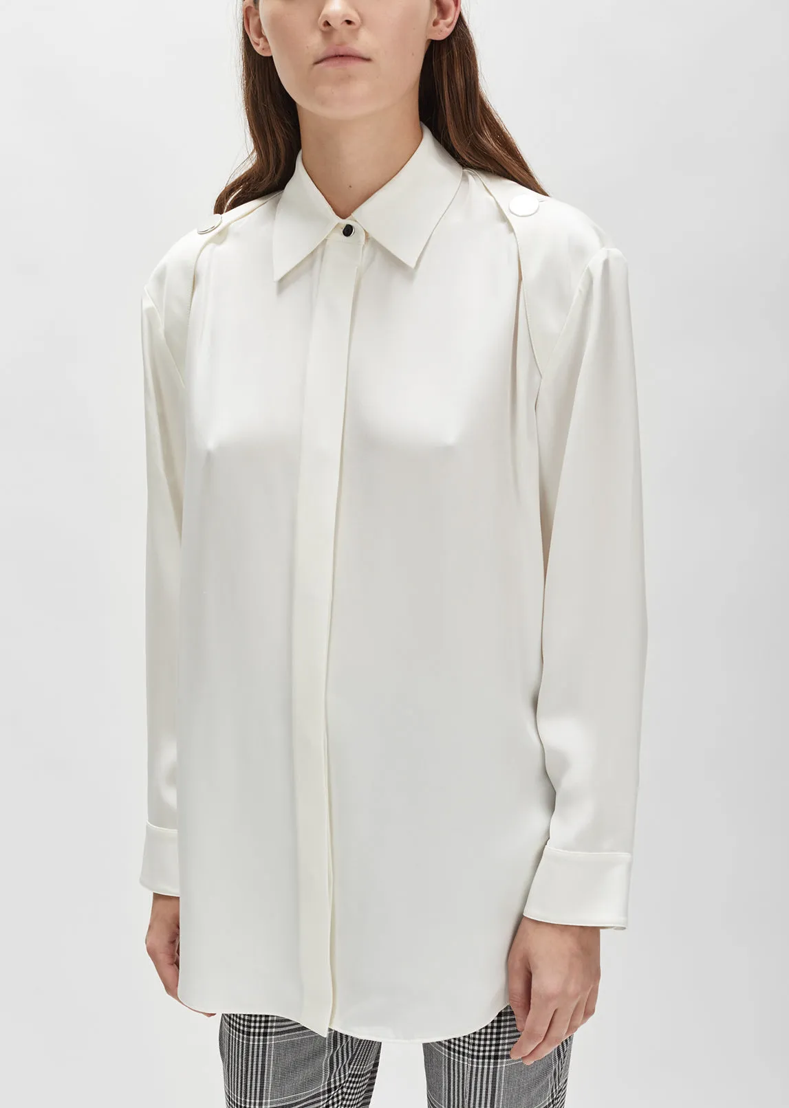 Off Shoulder Button Down Shirt