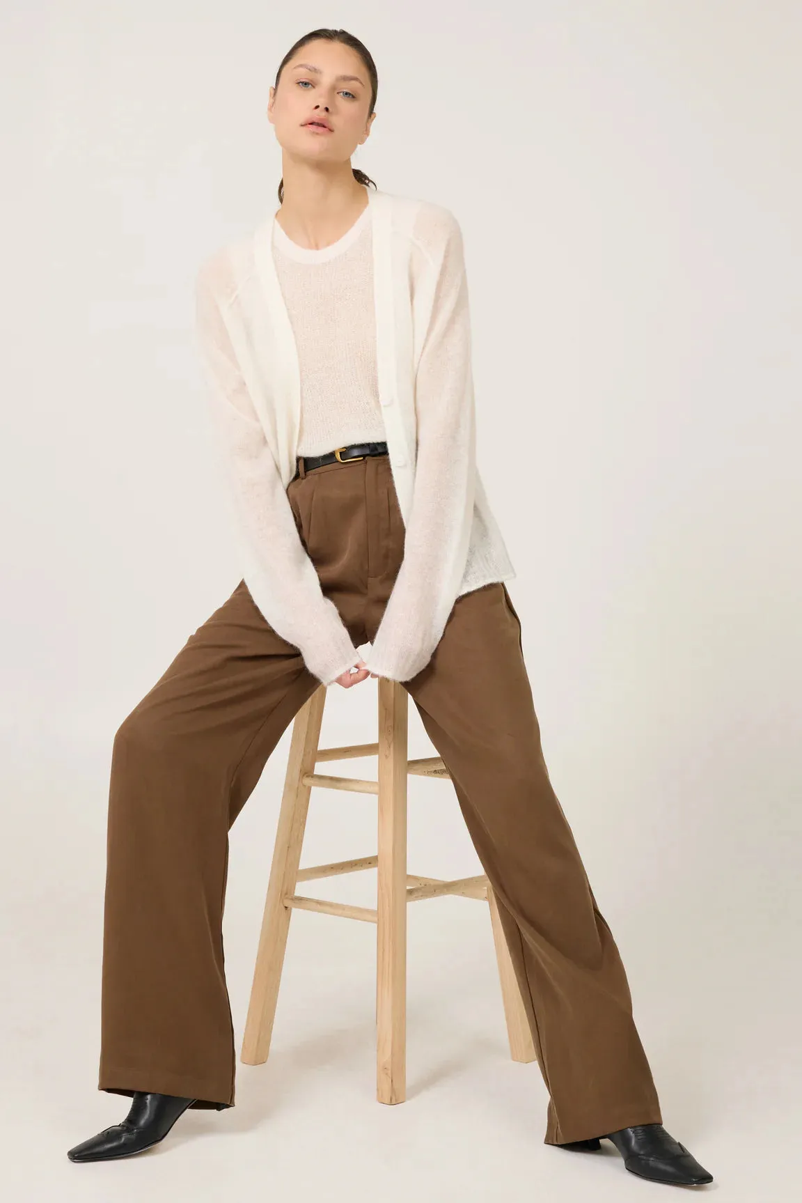 One Grey Day Addison Cashmere Cardigan| Ivory