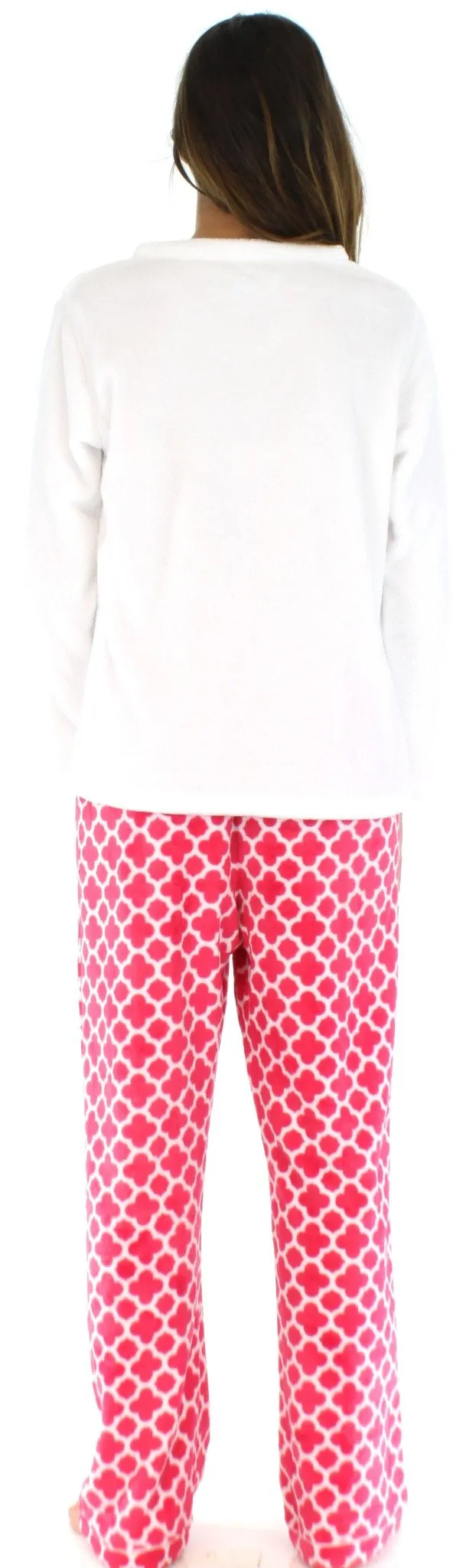 PajamaMania Women’s Fleece Long Sleeve Pajama Set