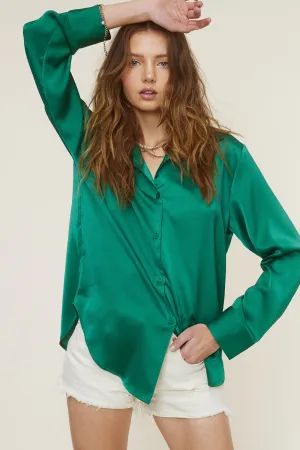 Paris Silky Button Down Top