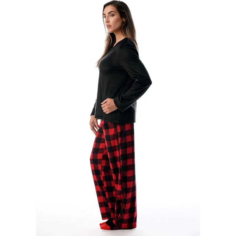 Plaid Pajama Set With Coordinating Socks