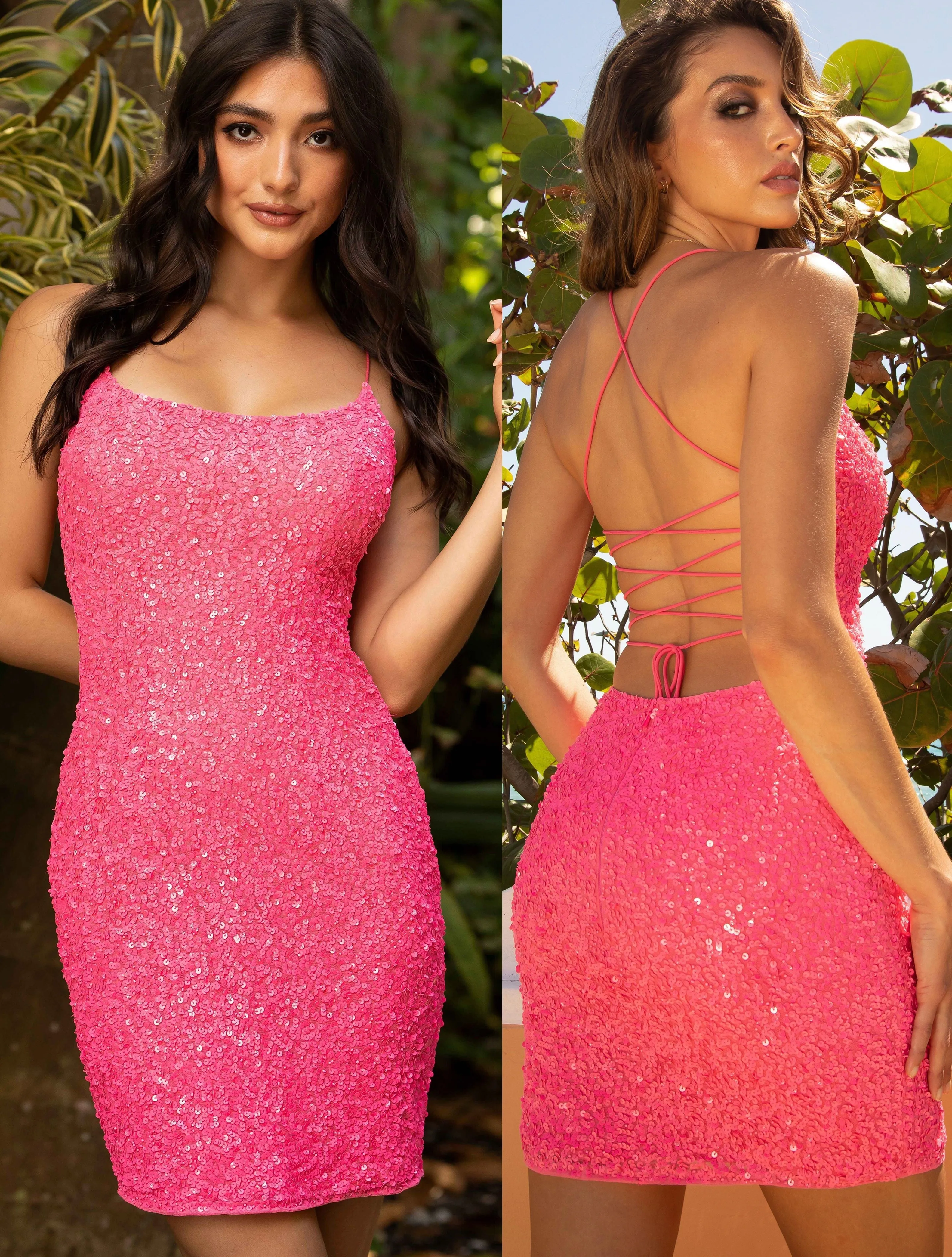 Primavera Couture 3351 Size 8 Bright Blue Cocktail Dress Short Fitted Sequin Backless Homecoming Dress