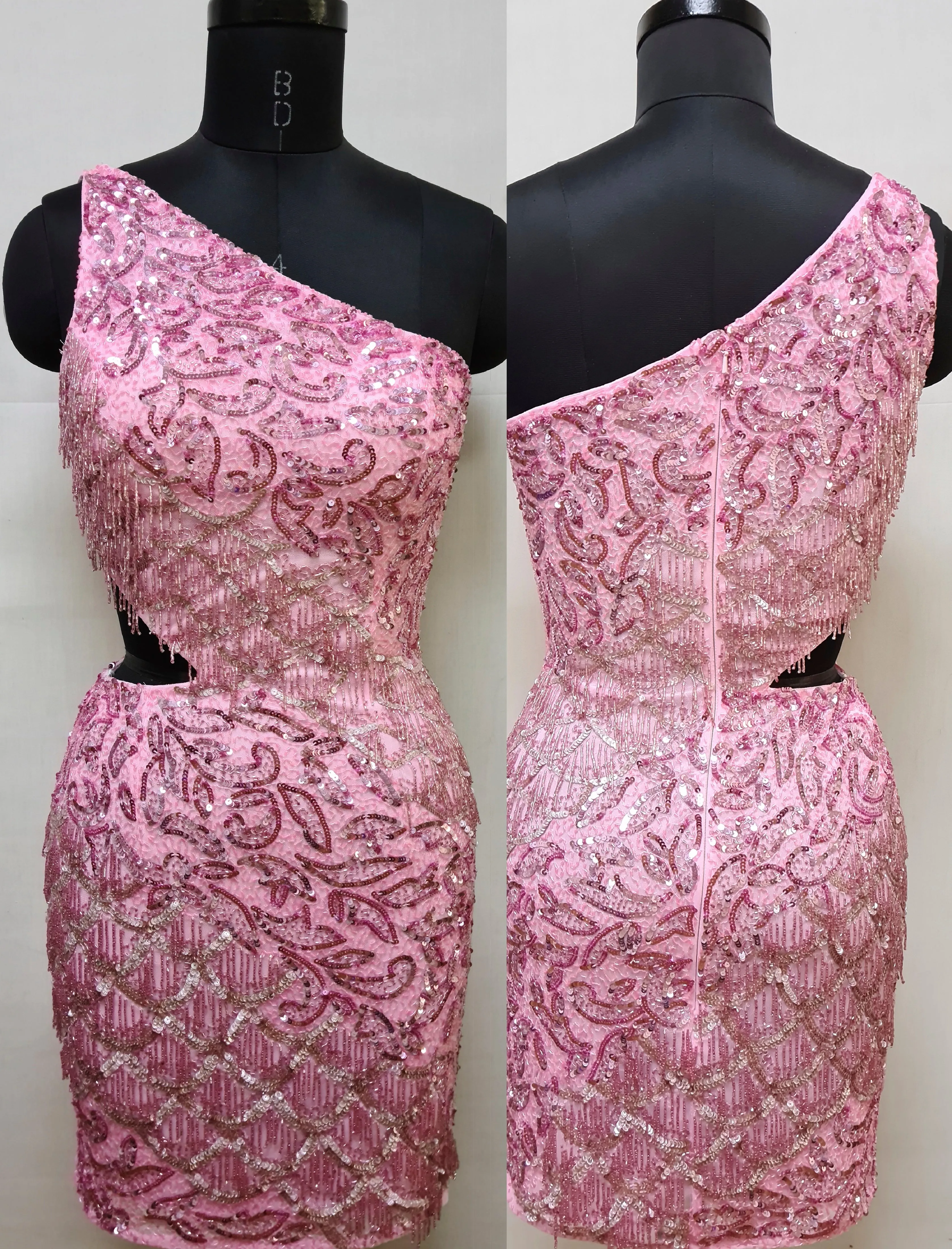 Primavera Couture 3836 Short Homecoming Dress Fitted Sequin Cocktail Dress